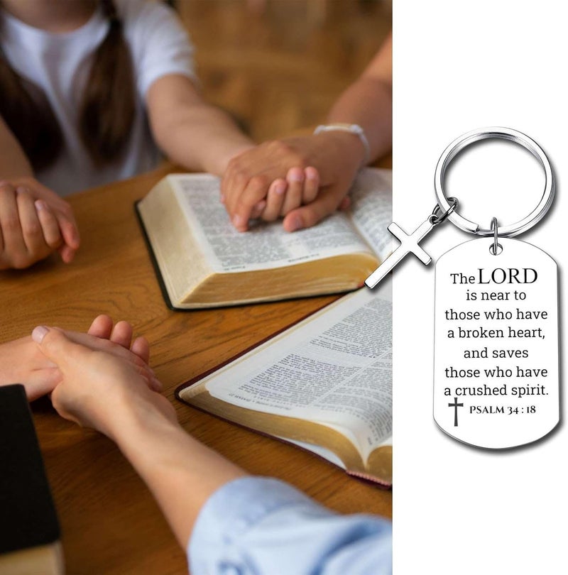 GiftYou Inspirational Scripture Metal Key Chains with Cross Pendant - Bible Verse Keychain Religious Gift for Christian - Image 4